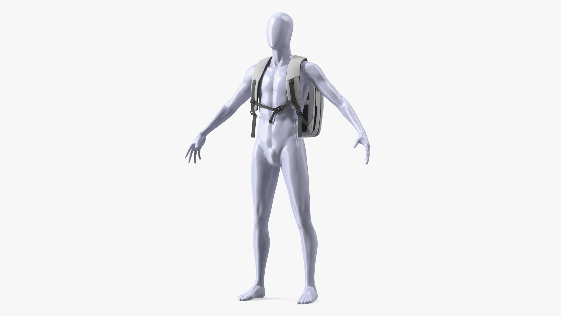 Anti-theft Laptop Backpack Grey on Mannequin 3D model preview