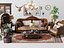 Design d'intérieur de salon et de salle à manger classique et luxueux