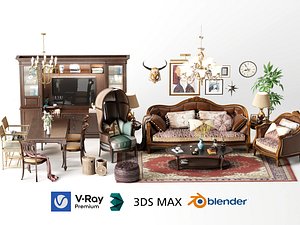Luxury Classic Living Room and Dining Room Interior Design