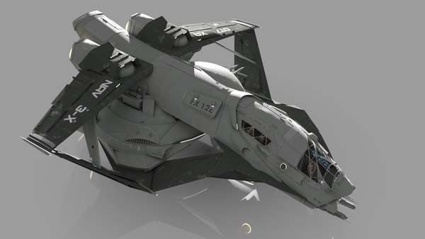 spaceship dropship drop 3d max