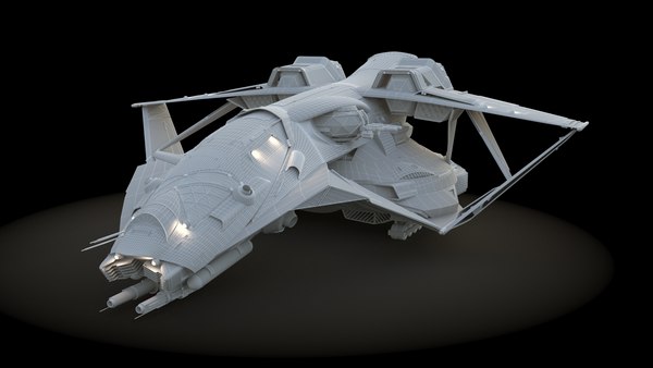 spaceship dropship drop 3d max