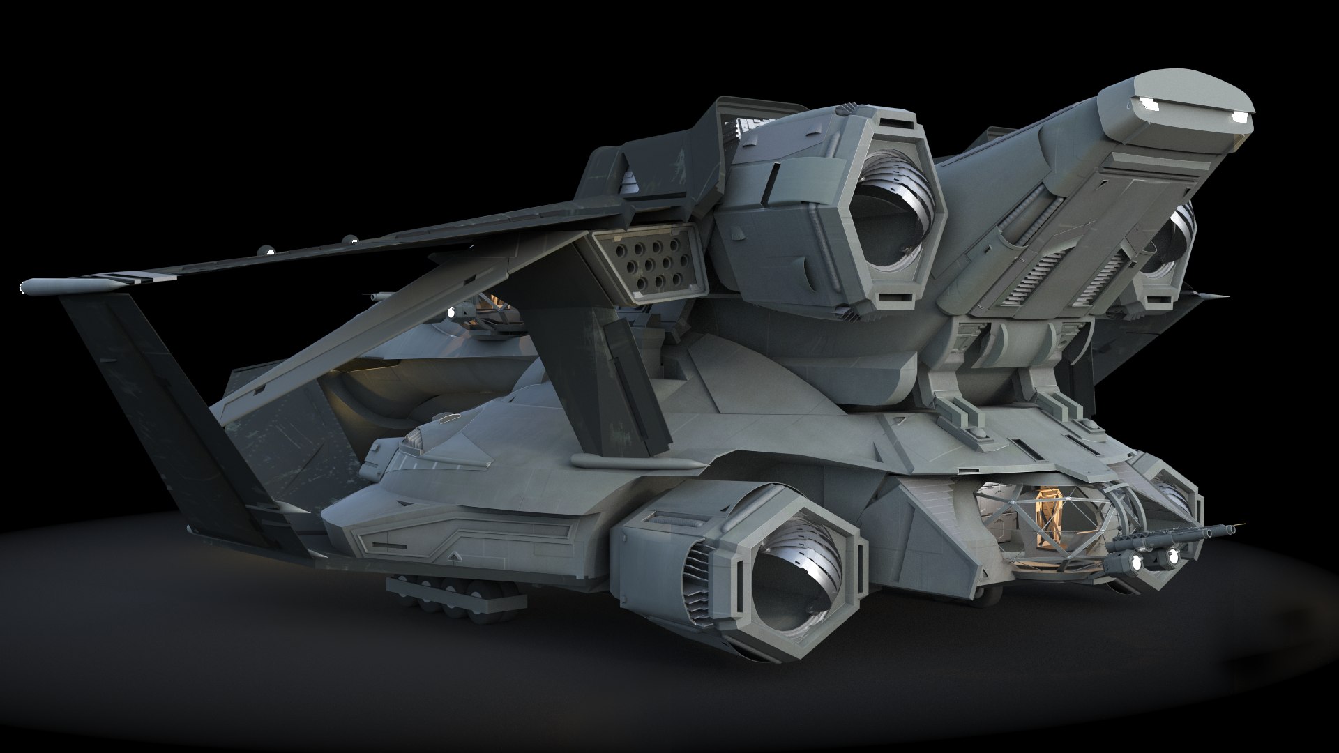 Spaceship Dropship Drop 3d Max