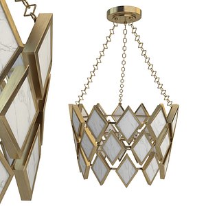Robert Abbey Edward Pendant in Modern Brass Finish with Marble Accents 423