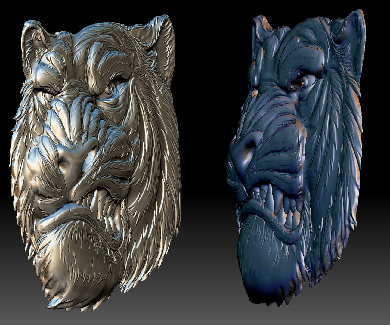 Tiger head free 3d model - download stl file