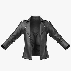 3D model Leather Jacket Female 2v PBR