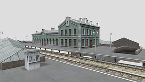 3D Railway station of Pushkino 1897 3D Model model