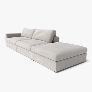 Cube Quartz White Modular Sofa