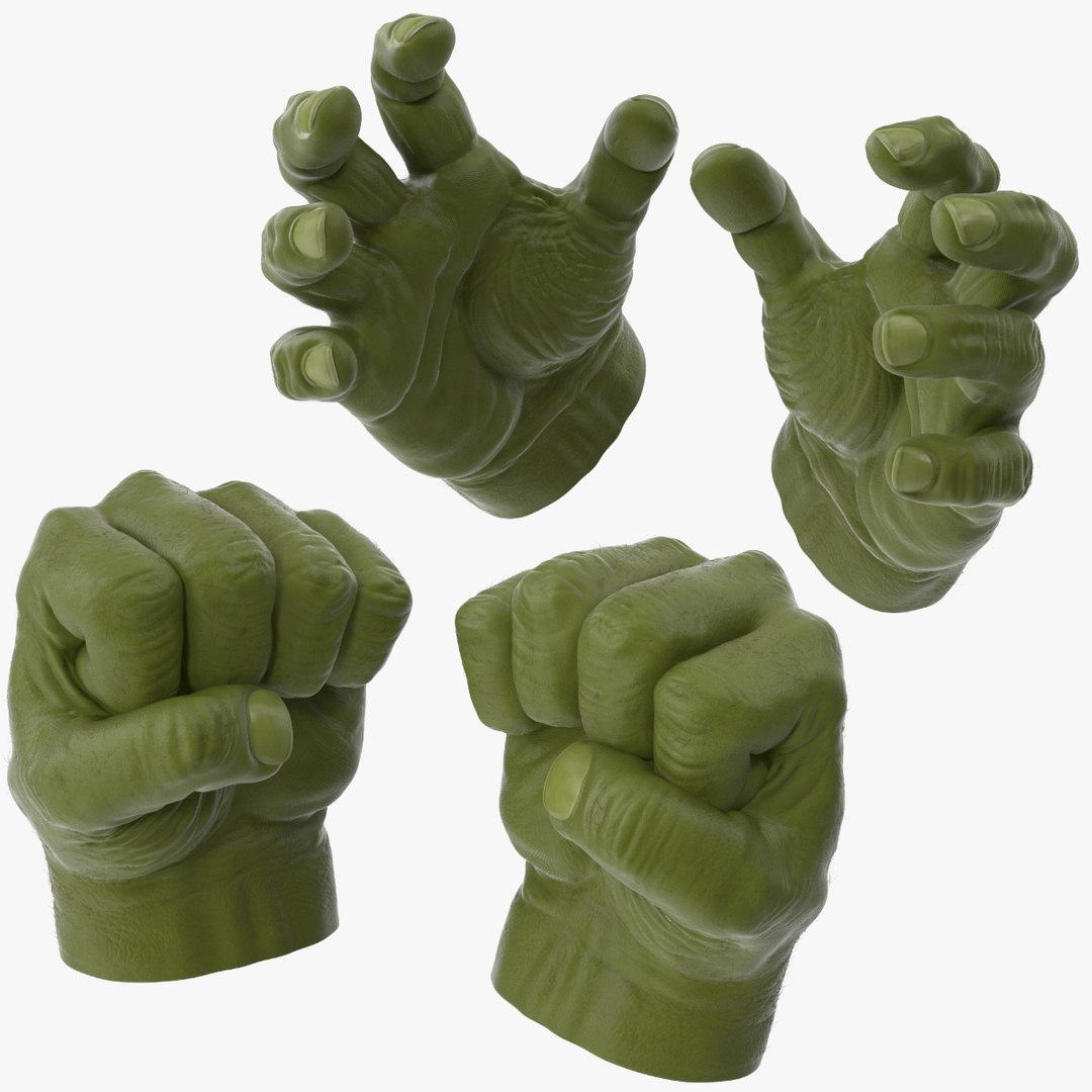 Hulk Hands Opened Closed 3d Max