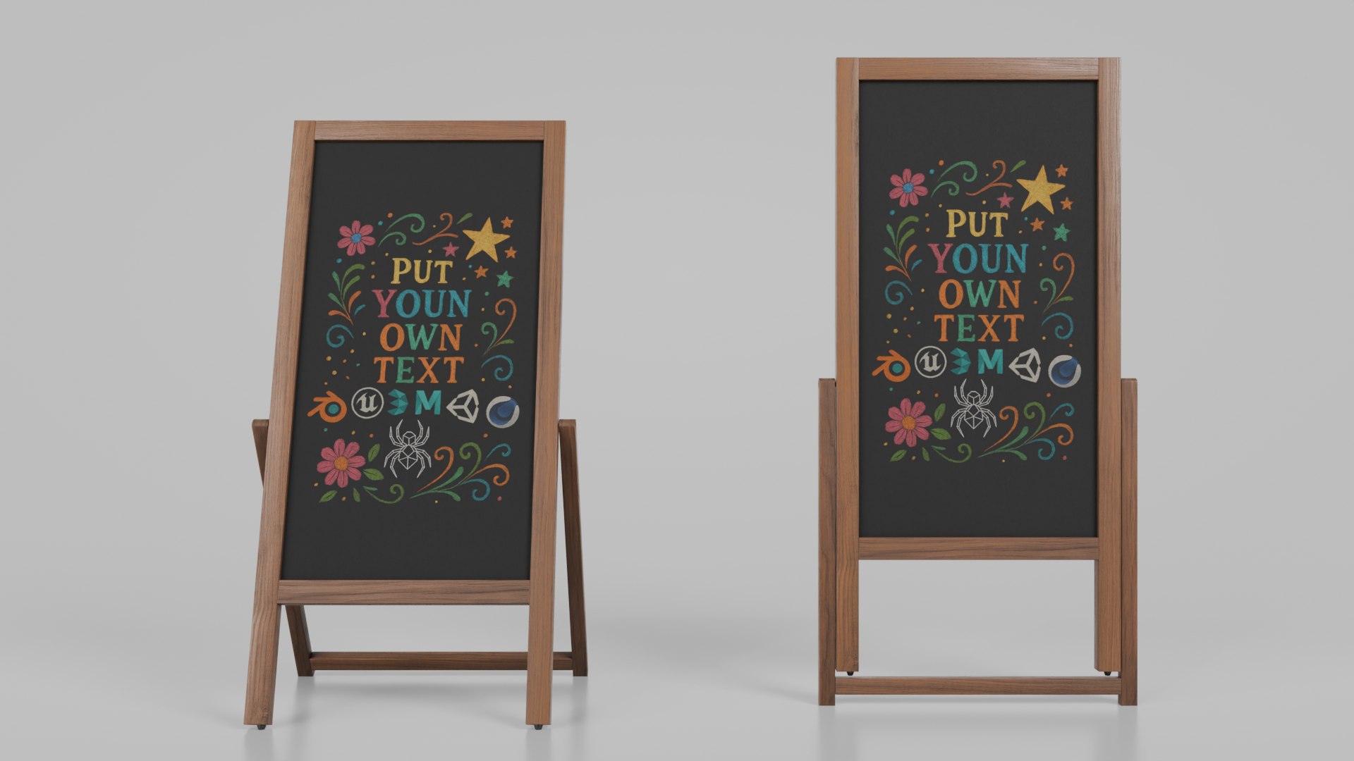 Customizable Double Sided Wooden Chalkboard Sign 3D model https://p.turbosquid.com/ts-thumb/3Q/ORCnhV/7h/r_8/png/1746458822/1920x1080/fit_q87/30749d55bd0724a149c0ea8a4588674dc03a0b87/r_8.jpg