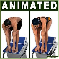 Male And Female Swimmer CG