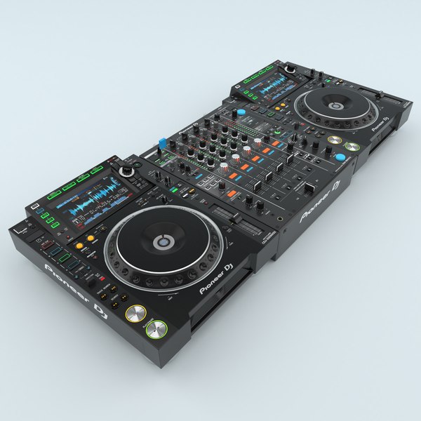 3D Professional DJ Player Pioneer CDJ 2000NXS2 and Mixer -900NXS2 - TurboSquid 1750985