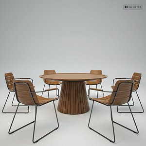Gloster Willam chair and Whirl table