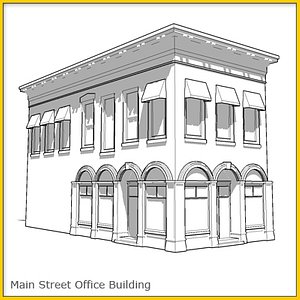 corner office building whitebox 3d model