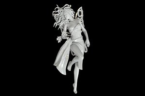 flying fairy flowers 3D model
