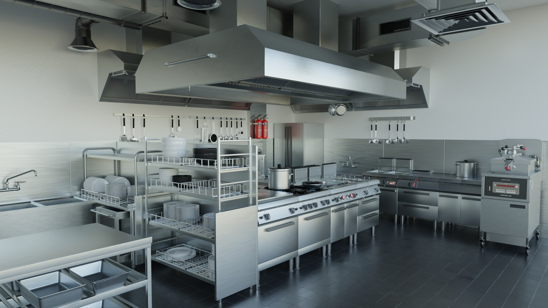 Commercial Kitchen v3 3D - TurboSquid 2047549