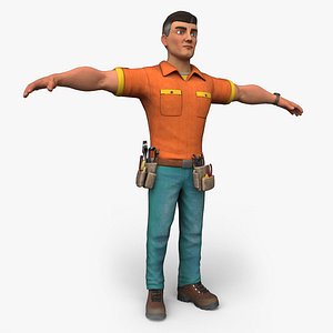 Cartoony Worker Character