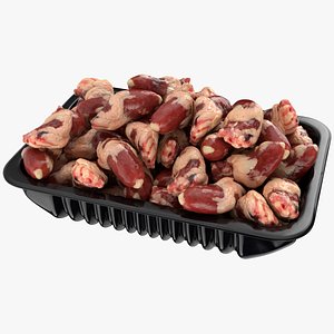 3D model Chicken Hearts In A Plastic Tray