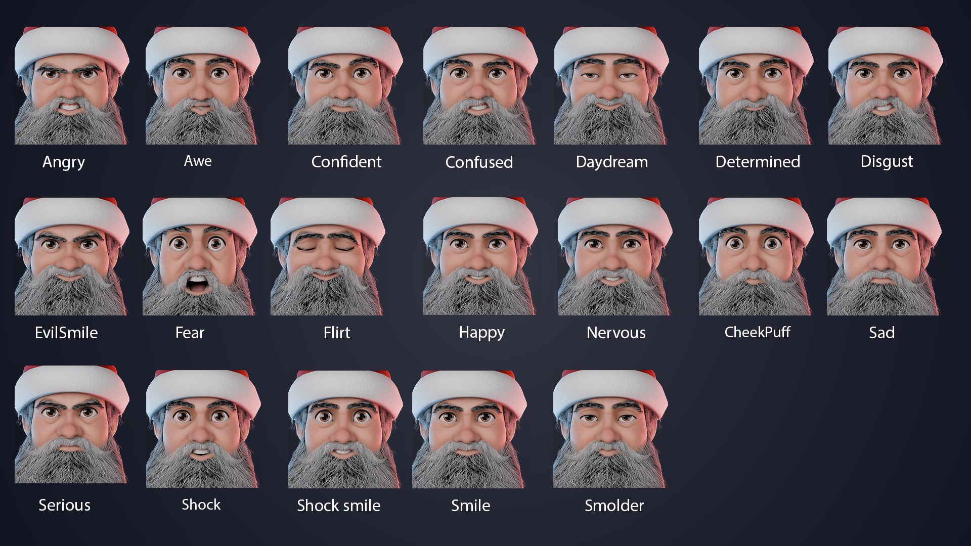 Stylized Santa Claus rigged 3D model https://p.turbosquid.com/ts-thumb/3Q/oBtRh7/AA/expression/jpg/1764657501/1920x1080/fit_q87/a5697f940a67acb2bcb6d7a4b2cfff8d785733ee/expression.jpg