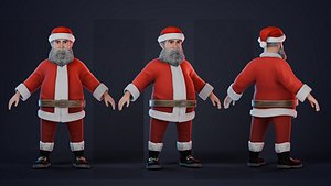 Stylized Santa Claus rigged 3D model