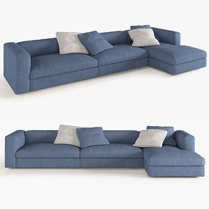3D model Corner Sofa, semi large size