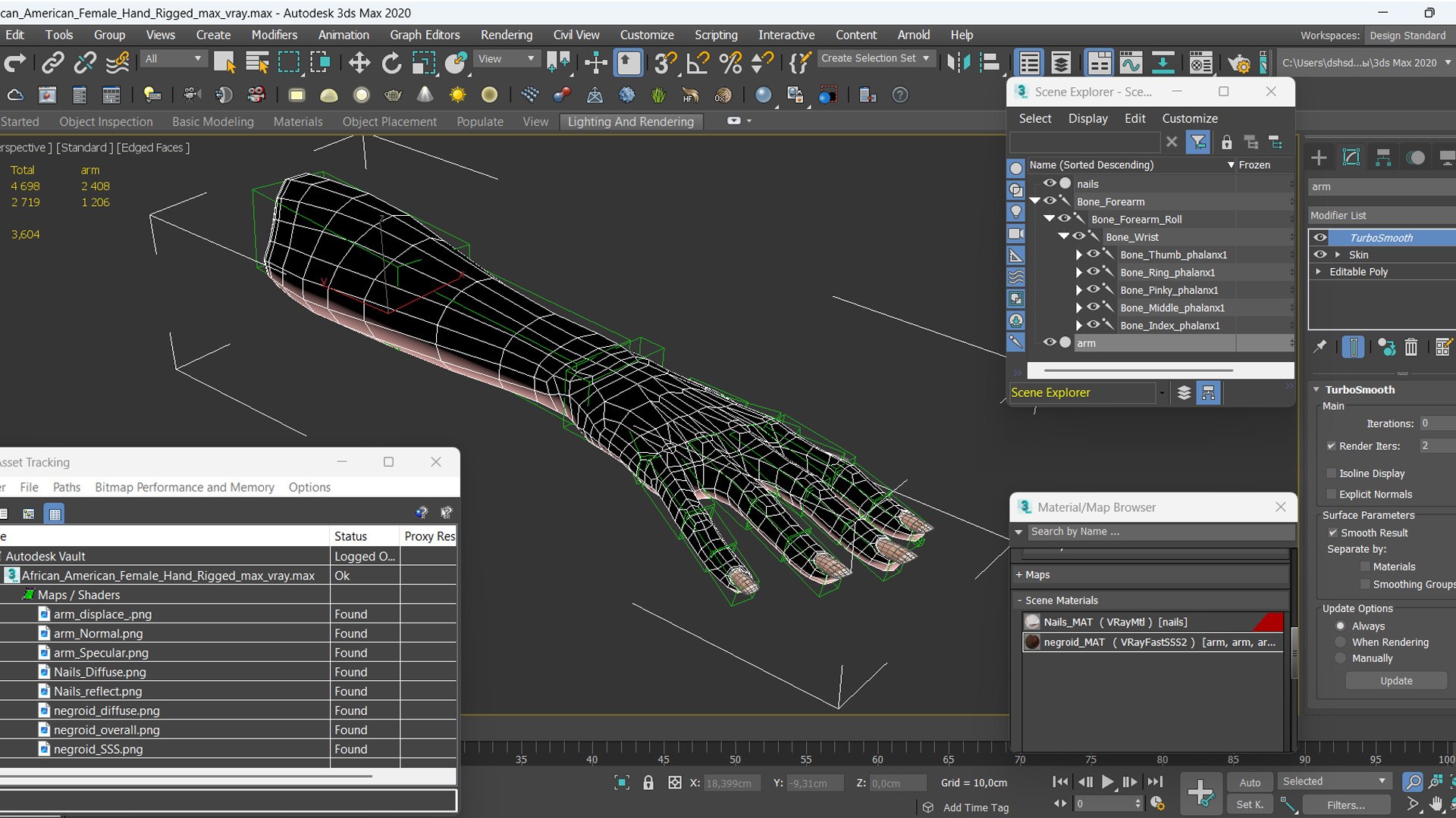 African American Female Hand Rigged For Maya 3D Model - TurboSquid 2371657