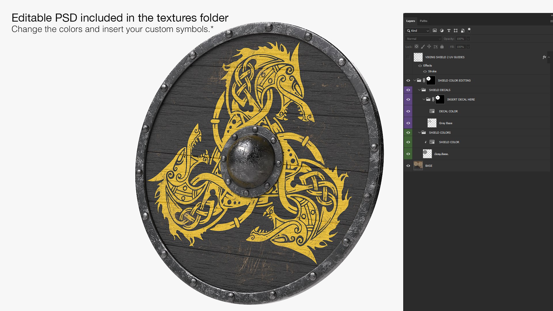 3D Viking Shield V1 Design 5 Model - TurboSquid 2285297