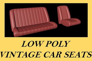 Vintage Car Seat (Low Poly)