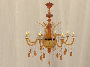 3d model orange chandelier