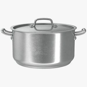 3D realistic stainless pot model