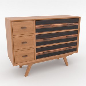 3D Mid-Century Modern Dresser 100 Oslo