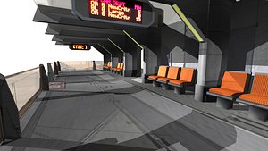 3D SciFi Tram Station