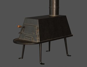 3D Low-Poly Shaker Stove model