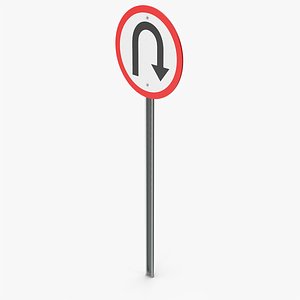 U-Turn Road Sign Pole