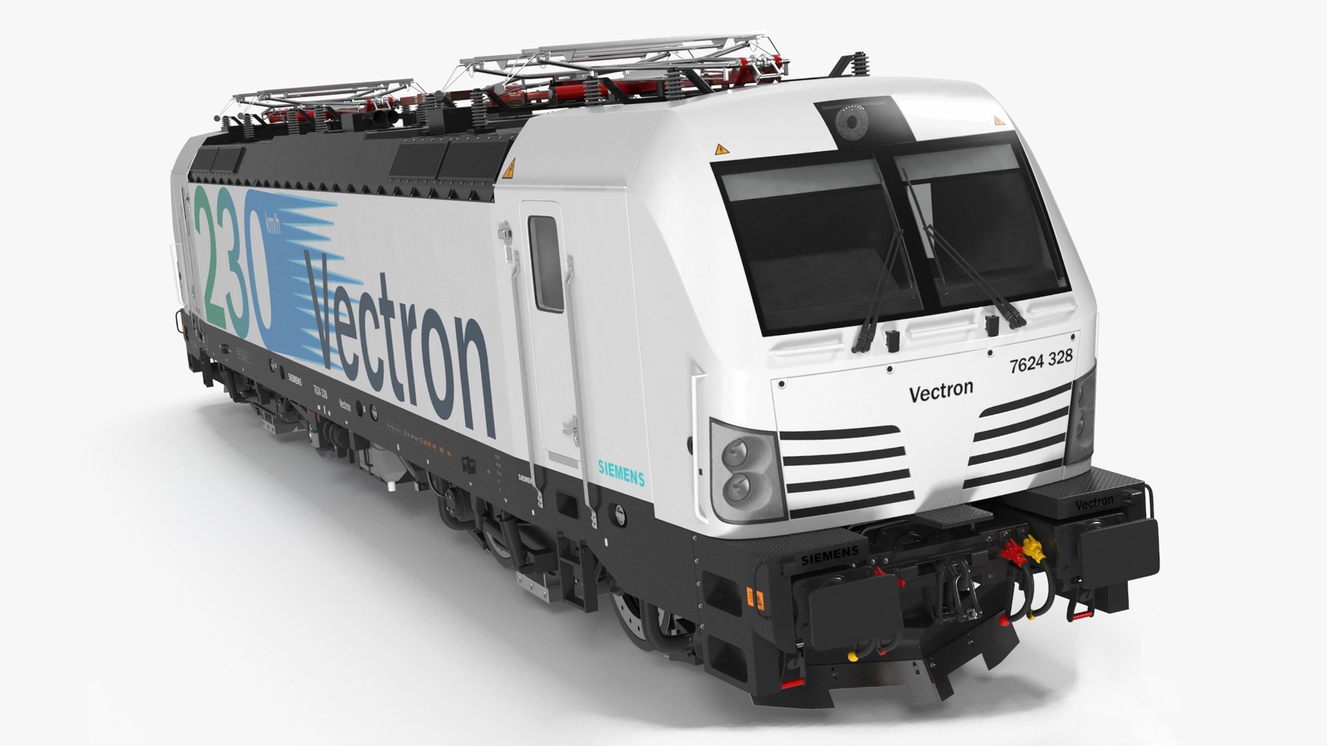 Siemens Vectron Locomotive White Rigged for Maya 3D model preview