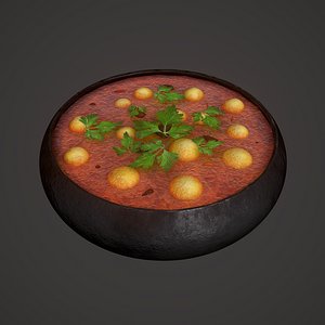 3D medieval tavern soup foods