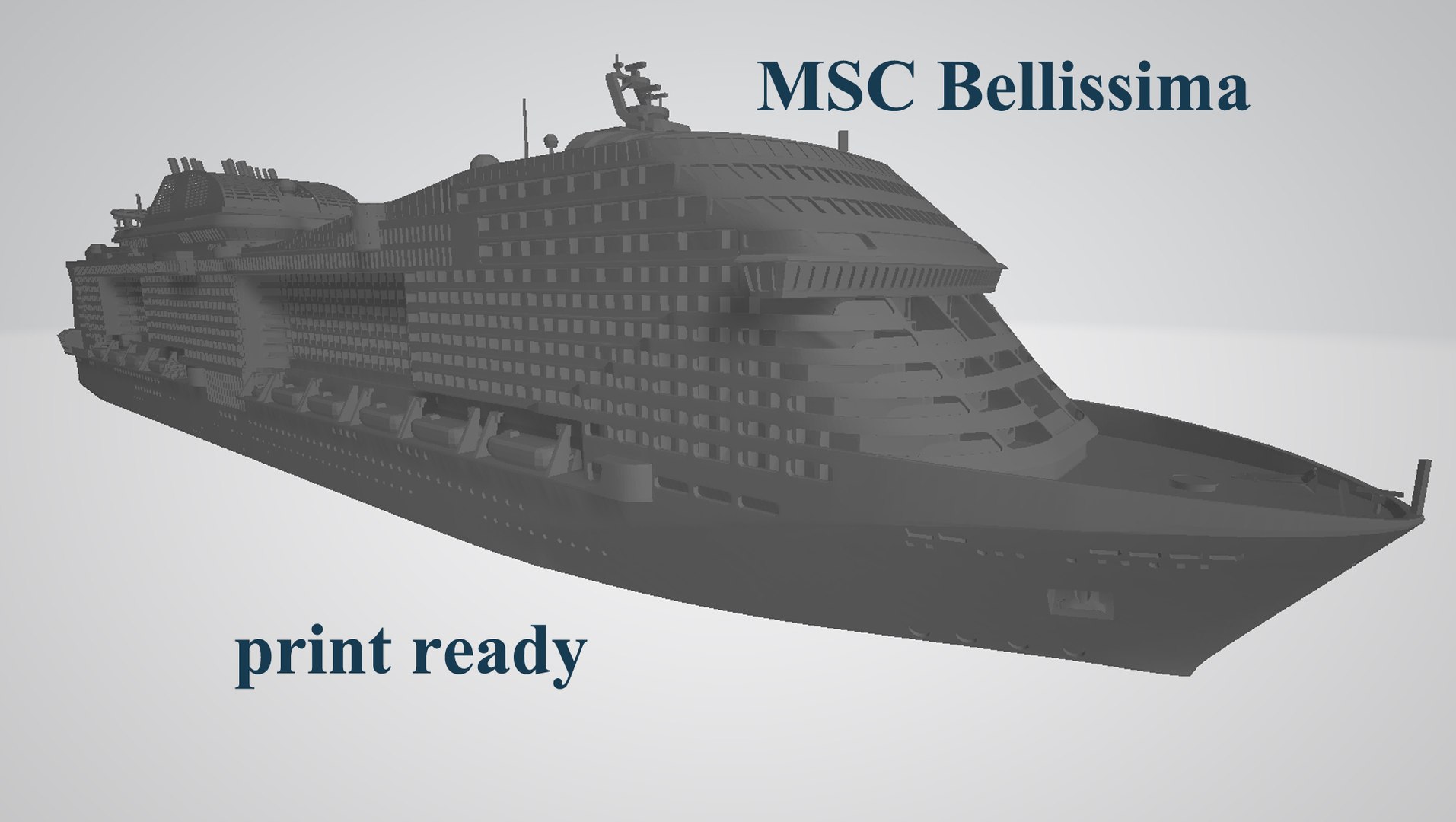 3D модель MSC Bellissima cruise ship 3D print model - TurboSquid 1972596