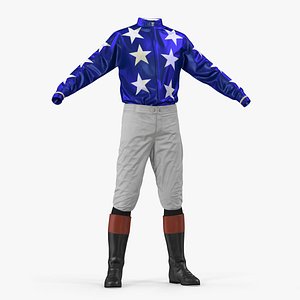 horse racing jockey costume 3D model