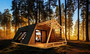 3D modern glamping pod
