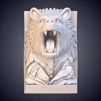 Bear Bookend Sculpture 3D Model PM-21