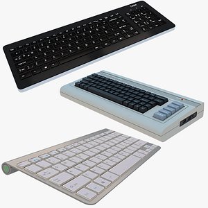 3D Vintage Keyboard  Bluetooth Keyboard and Black Keyboard