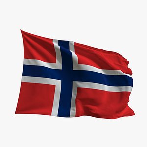 Realistic Animated Flag - Microtexture Rigged - Put your own texture - Def Norway
