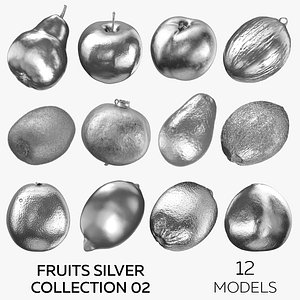 3D Fruits Silver Collection 02 - 12 models