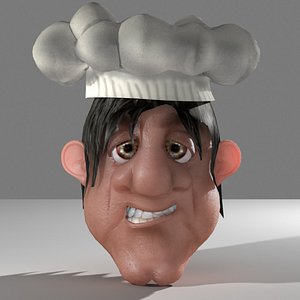 3ds cartoon chef head
