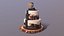 Elegant Silky Wedding Cake on Wooden slice model