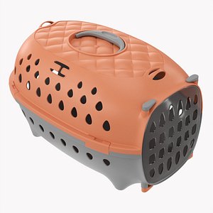 Travel pet carrier gray orange pastel 3D model
