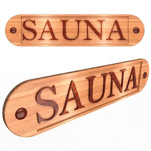 Wooden Sauna Sign model