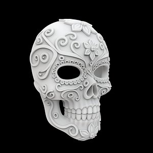 3D Sugar Skull Mask Dia de Muertos 3D Print Model model