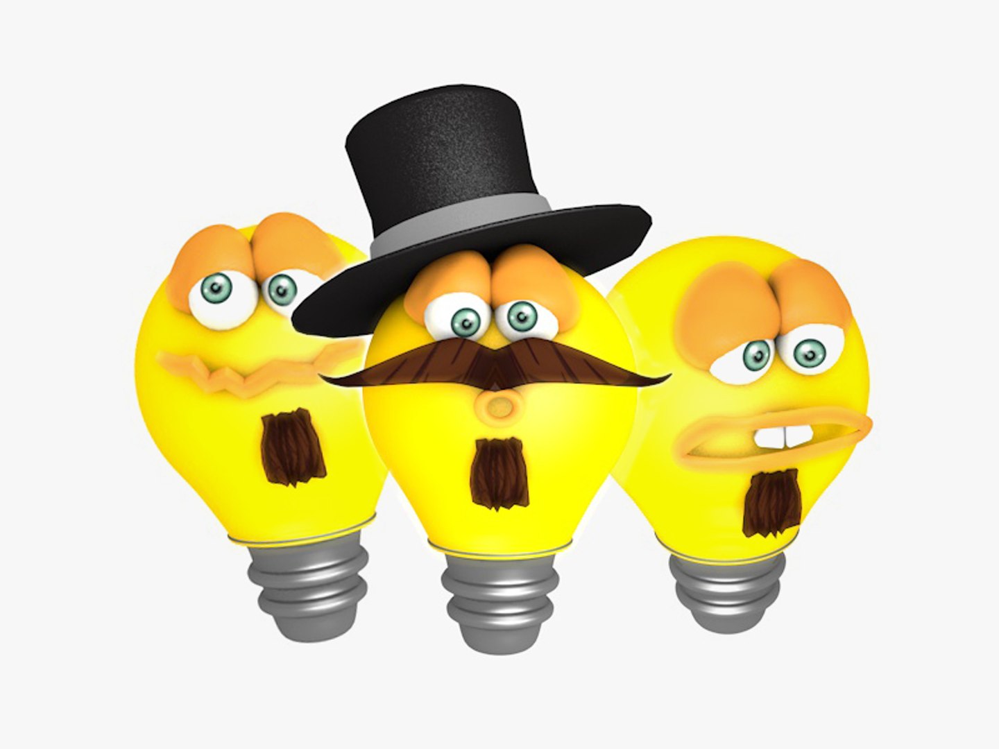 bulb character 3d c4d