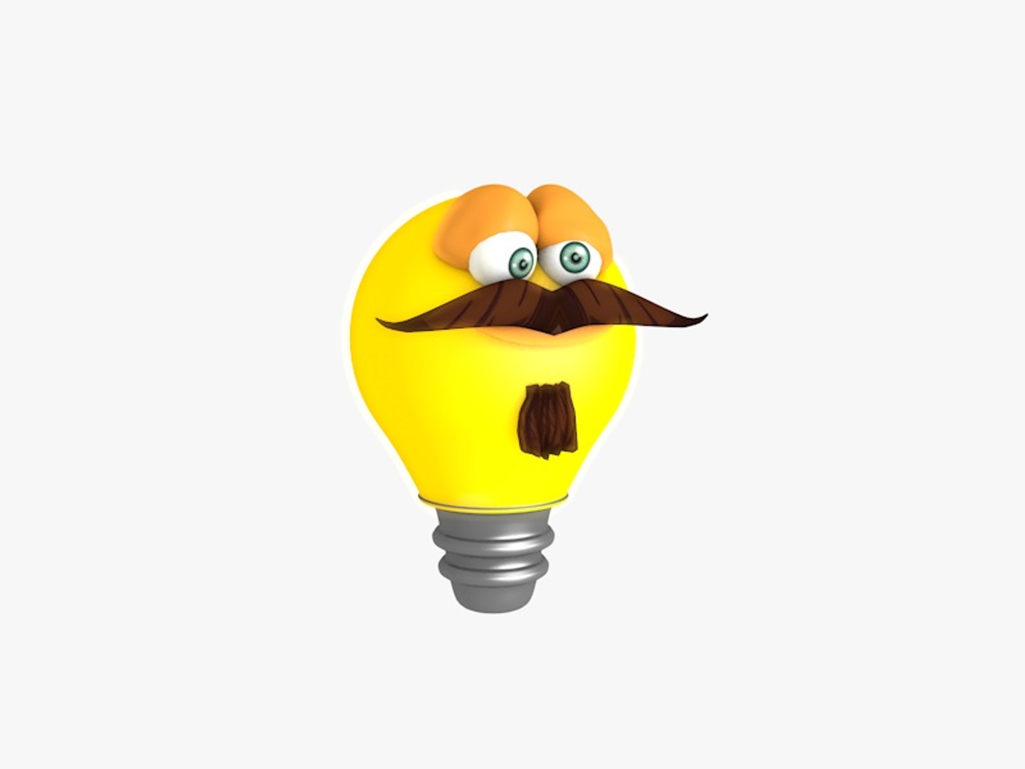 bulb character 3d c4d