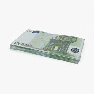 stack 100 euro bill 3d max